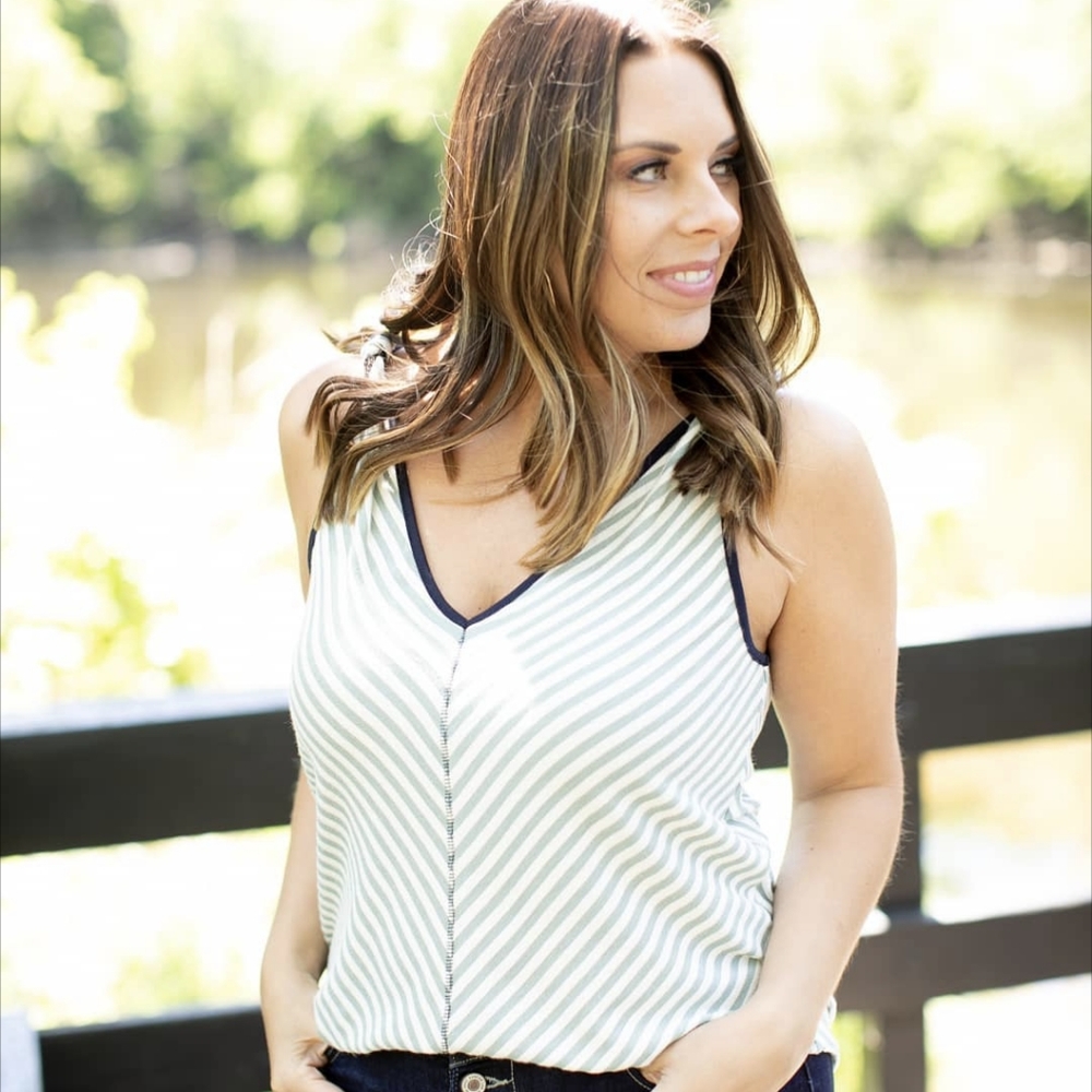 Striped knotted tank